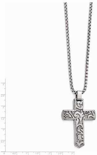 Edward Mirell Titanium Casted Cross Pendant Necklace, 20"