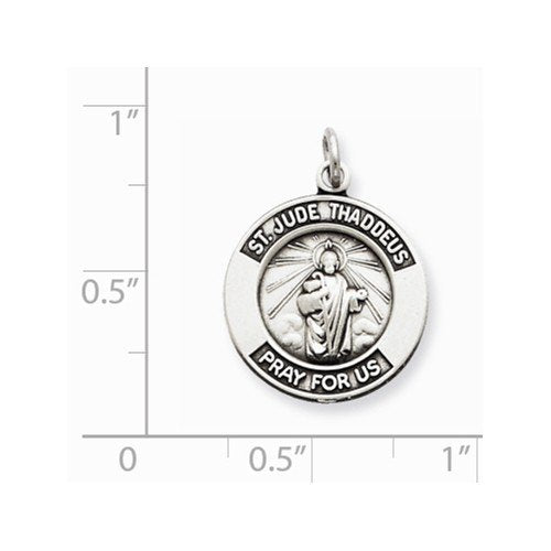 Sterling Silver St. Jude Thaddeus Medal (20X15MM)