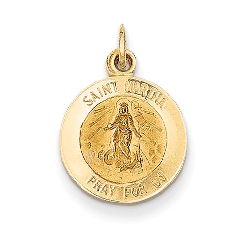 14k Yellow Gold St. Martha Medal Pendant (19X12MM)