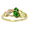 Lab Created Emerald Marquise Wrap Ring, 10k Yellow Gold, 12k Pink and Green Gold Black Hills Gold Motif