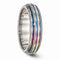 Edward Mirell Titanium Triple Groove Multi-Color Anodized 6mm Wedding Band