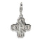 Rhodium-Plated Sterling Silver 4-way Medal Charm (32X18MM)