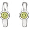 Green Cubic Zirconia J-Hoop Earrings, Sterling Silver