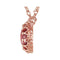 14k Rose Gold 1.65 Ct Pink Tourmaline Oval Cabachon Necklace, 18"