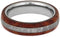 His and Hers Gibeon Meteorite, Tulipwood 5mm Comfort-Fit Titanium Band Sizes M10.5-F8.5