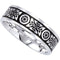 7mm 14k White Gold and Black Enamel Design Comfort Fit Ring