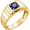 Men's Chatham Created Blue Sapphire 1.25 Ct Ring,14k Yellow Gold