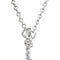 17-Stone Aquamarine Sideways Cross Rhodium Plate 14k White Gold Pendant Necklace, 16-18"