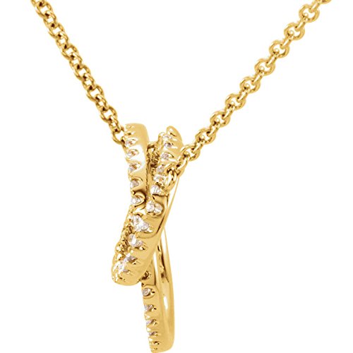 The Men's Jewelry Store (for HER) Diamond Double Circle Pendant Necklace in 14k Yellow Gold, 18" (1/3 Cttw)