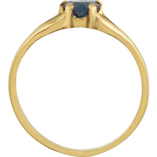 14k Yellow Gold May CZ Birthstone Ring, Size 3