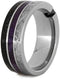 The Men's Jewelry Store (Unisex Jewelry) Black Diamond, Dinosaur Bone, Meteorite, Purple Box Elder Wood 8.5mm Titanium Comfort-Fit Band, Size 14