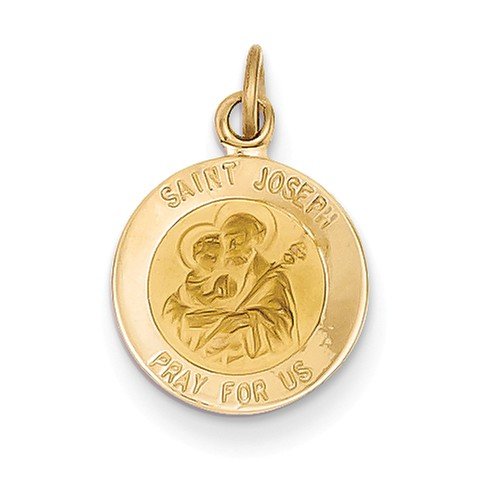 14k Yellow Gold Saint Joseph Medal Charm (20X11MM)