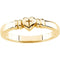 14k Yellow Gold Cross Heart Signet Ring, Size 4