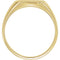 Men's Signet Semi-Polished 18k Yellow Gold Ring (12mm) Size 11