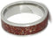 The Men's Jewelry Store (Unisex Jewelry) Red Stardust with Meteorite and 14k Yellow Gold 7mm Comfort-Fit Titanium Ring, Size 8.5