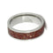 The Men's Jewelry Store (Unisex Jewelry) Red Stardust with Meteorite and 14k Yellow Gold 7mm Comfort-Fit Titanium Ring