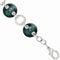 Black Ti, Sterling Silver Anodized Blue-Green 21mm Link Bracelet, 8"