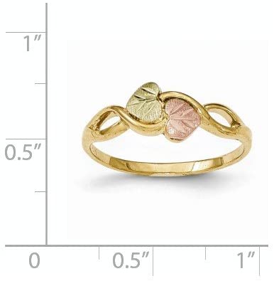 The Men's Jewelry Store (for HER) Two Hearts Infinity Ring, 10k Yellow Gold, 12k Green and Rose Gold Black Hills Gold Motif, Size 7.5