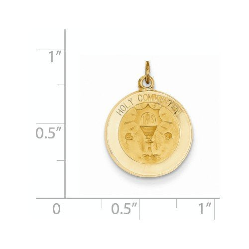 14k Yellow Gold Holy Communion Medal Pendant (17X15MM)