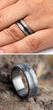 Gibeon Meteorite, Dinosaur Bone 7mm Comfort-Fit Matte Titanium Wedding Band, Size 15