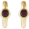 Mozambique Garnet J-Hoop Earrings, 14k Yellow Gold