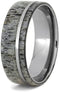 Deer Antler 8mm Comfort-Fit Titanium Wedding Band, Size 8.75