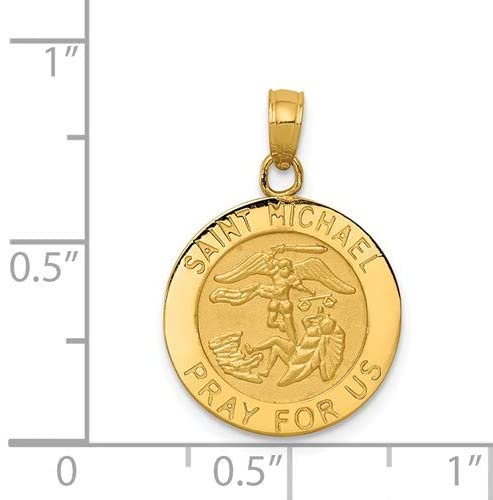 14k Yellow Gold Saint Michael Medal Pendant