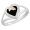 Onyx Heart Ring, Sterling Silver, 12k Green and Rose Gold Black Hills Gold Motif