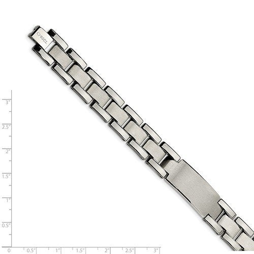 Men's Polished and Brushed Tungsten 13mm Link Bracelet, 8.5"