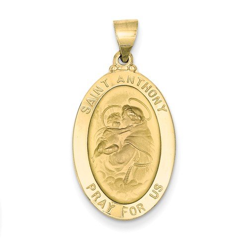 14k Yellow Gold St. Anthony Medal Pendant (26X15MM)