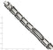 Men's Polished & Brushed Stainless Steel 14mm CZs Link Bracelet, 8.5 Inches