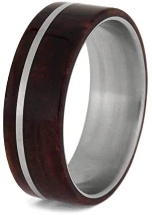 Ruby Redwood 8mm Matte Titanium Comfort-Fit Wedding Ring, Size 10.25
