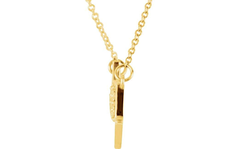 16-Stone Diamond 'Love You' 14k Yellow Gold Pendant Necklace, 18" (.08 Cttw)