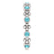 Genuine Blue Zircon Beaded Ring, Rhodium-Plated Sterling Silver