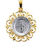 14k White and Yellow Gold Two-Tone Miraculous Medal (20x18 MM)