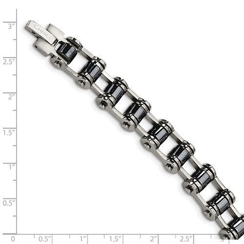 Men's Stainless Steel 10mm Magnetic Links Bracelet, 8.5"