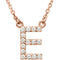 14k Rose Gold Diamond Initial 'E' 1/6 Cttw Necklace, 16" (GH Color, I1 Clarity)