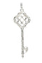 Diamond Vine Key Pendant Sterling Silver Necklace, 18" (1/10 Cttw)