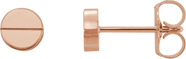 Geometric Stud Earrings with Backs, 14k Rose Gold