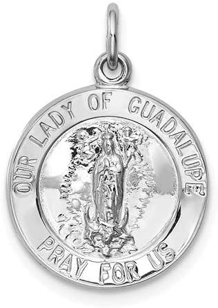 Sterling Silver Our Lady of Guadalupe Medal (22X14MM)