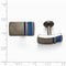 Grey Titanium, Brushed Blue Anodized Stripe Cuff Links