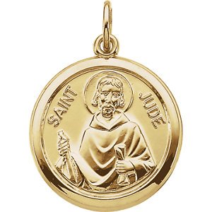 14k Yellow Gold St. Jude Medal (15.5 MM)