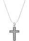 Rhodium Plate Sterling Silver 'His Masterpiece' Cross Necklace, 22"