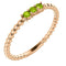 Peridot Beaded Ring, 14k Rose Gold, Size 6