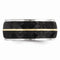 Edward Mirell Titanium and Black Titanium Inlay with 14k Yellow Gold Stripe 10mm Wedding Band, Size 8.5