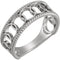 Geometric Circle Rope Trim Ring, Rhodium-Plated 14k White Gold