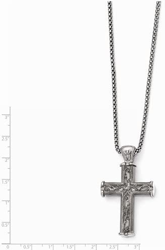 Edward Mirell Satin Titanium Casted Cross Pendant Necklace, 20"