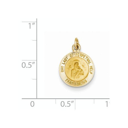 14k Yellow Gold Our Lady of Perpetual Help Medal Charm (17X12MM)