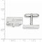 Rhodium-Plated Sterling Silver, Cubic Zirconia Rectangle Cuff Links, 21X9MM