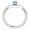 Blue Zircon Pear and Diamond Chevron Rhodium-Plated 14k White Gold Ring (.145 Ctw, G-H Color, I1 Clarity), Size 8